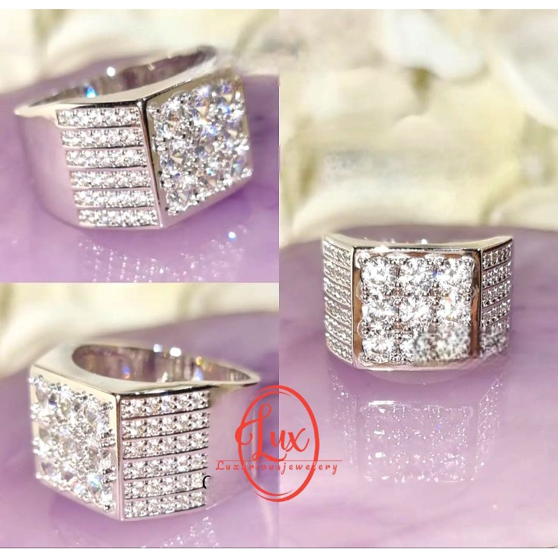 Cincin cowok Replika Berlian lapis emas