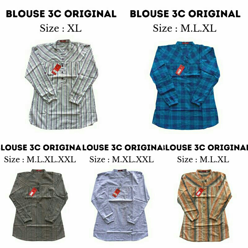 Blouse 3C/Kemeja Blouse Kancing 3C