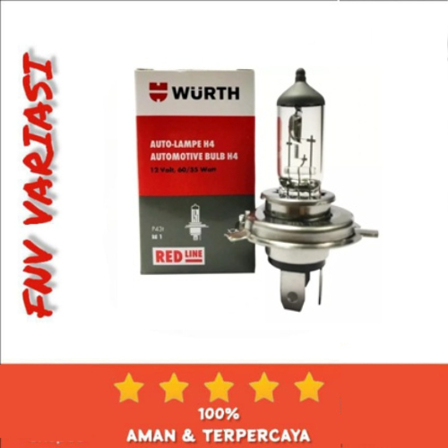Lampu Bohlam H4 WURTH 12V 60/55