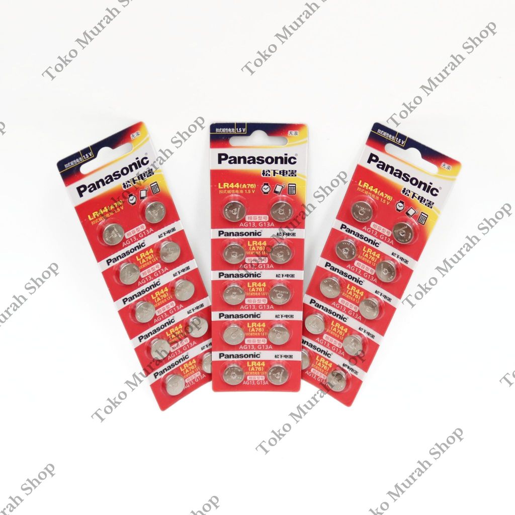 Batre Kancing LR-44 (A76) 1,5V / Baterai Panasonic LR44 Battery Bulat