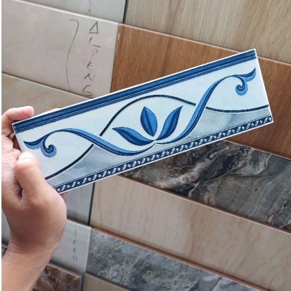 list keramik 8x25 lis keramik dinding 8x25 grandis blue