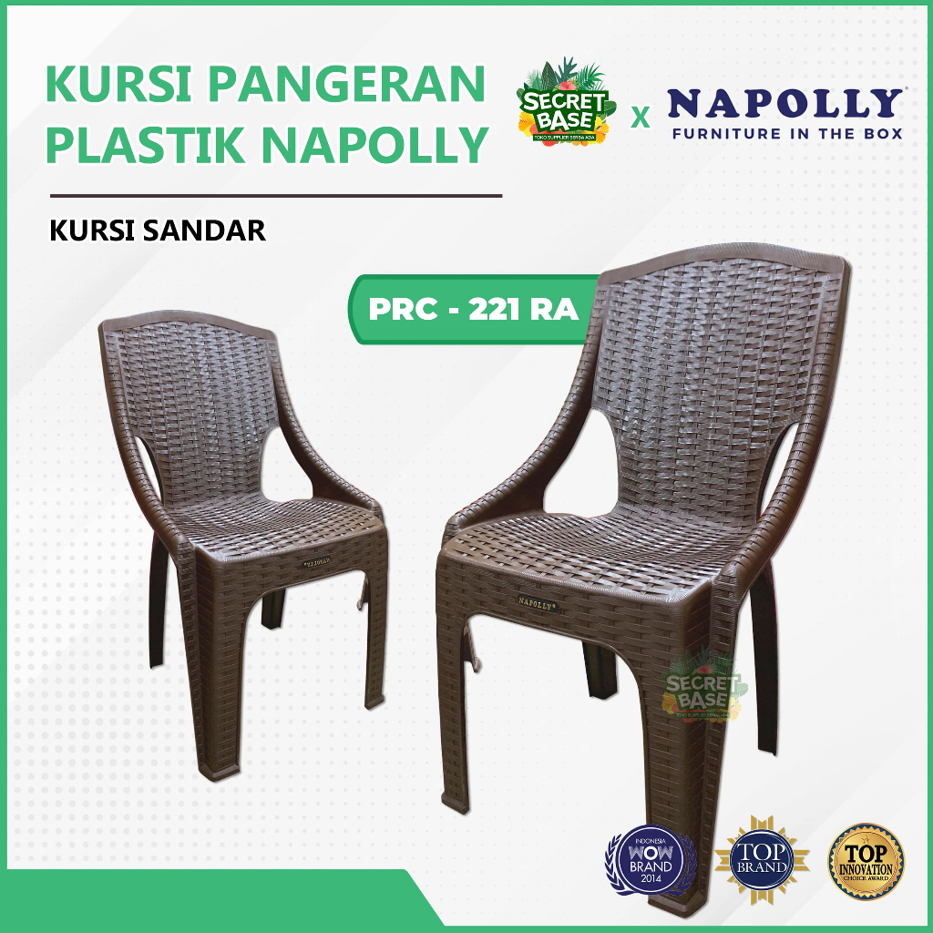 NAPOLLY KURSI PRC 221RA - Bangku Plastik / Kursi Kamar Plastik Sandaran
