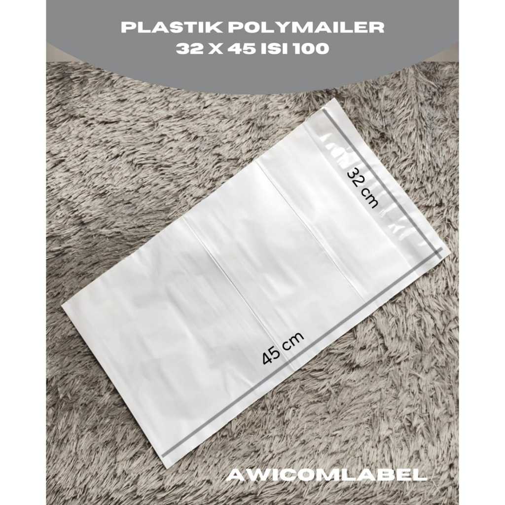 

32x45 POLYMAILER PUTIH Plastik Packing ukuran 32 x 45 cm isi 100