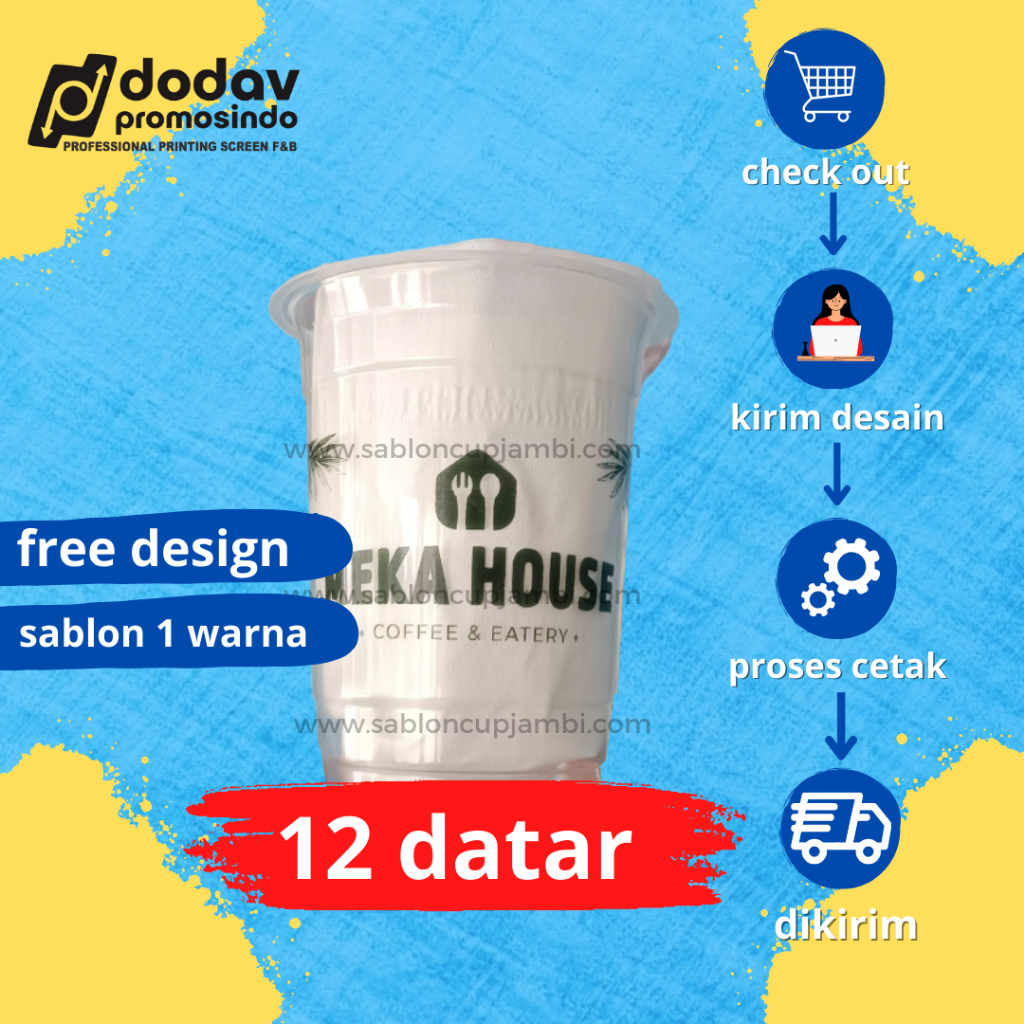 

Sablon Cup 12oz Datar MERK SAP FOODGRADE | Cup Ice Coffee | Gelas Es Kopi