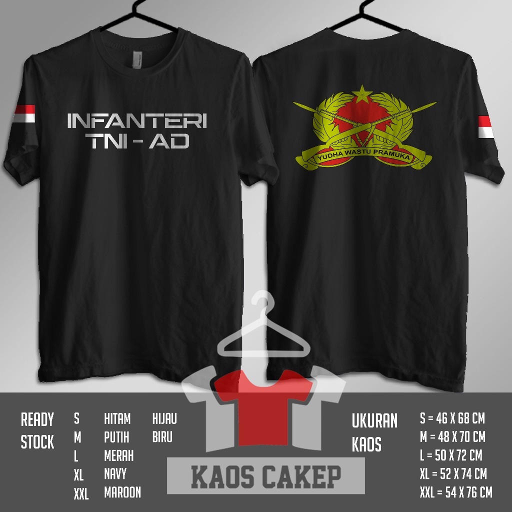 Kaos INFANTERI TNI AD Logo Db Terbaru Baju Distro