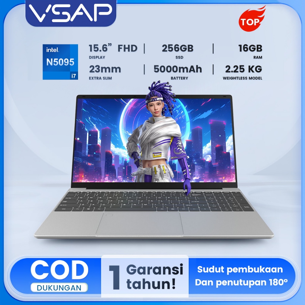 VSAP Laptop Intel N5095 | 16+256GB SSD | Sistem Win11 PRO | 15.6 inch Layer