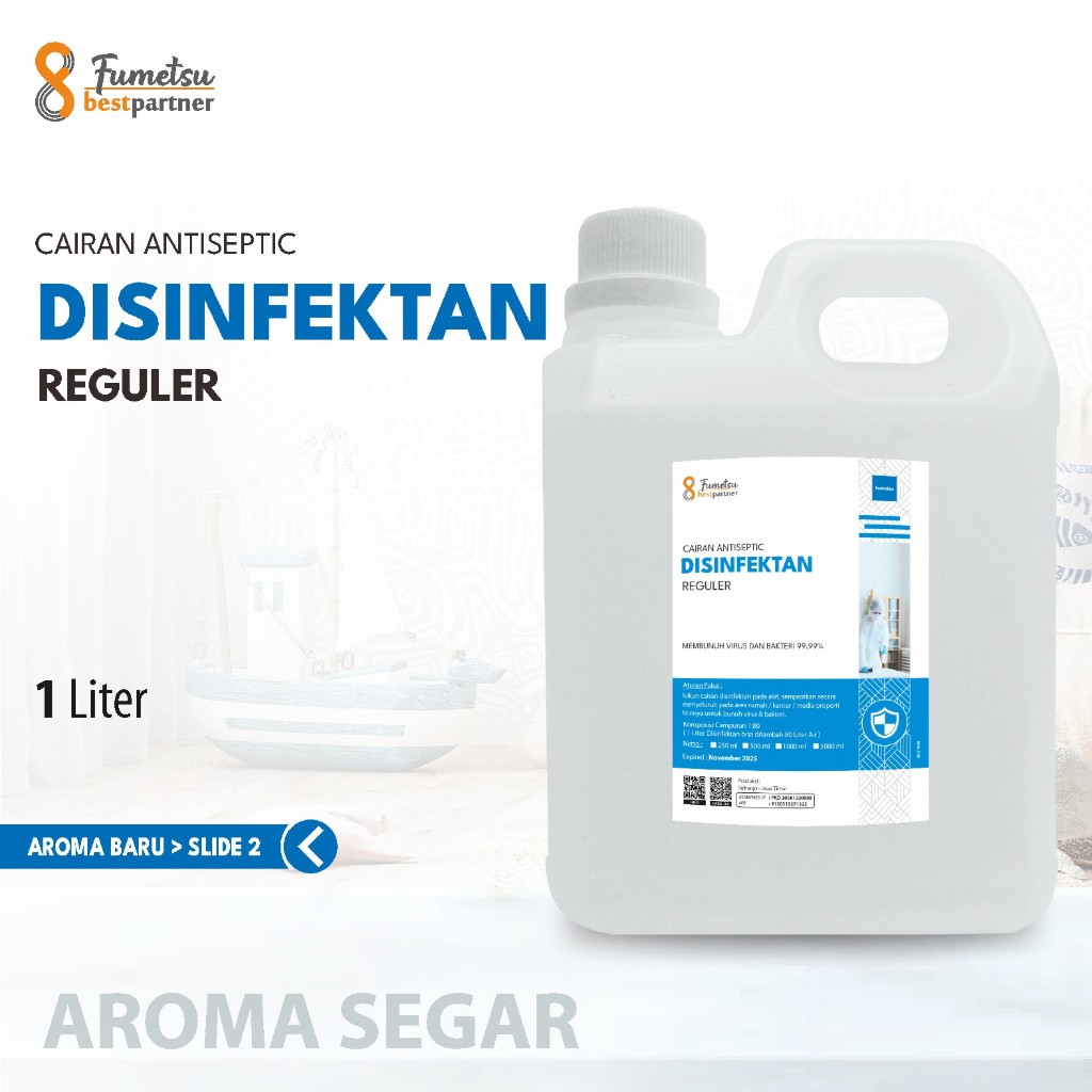 Desinfektan Reguler Varian Aroma Segar 1 Liter / Cairan Desinfektan 1 Liter ( Jerigen )