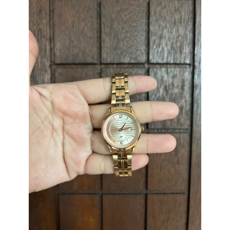 preloved jam tangan wanita ELIZABETH original rosegold READY