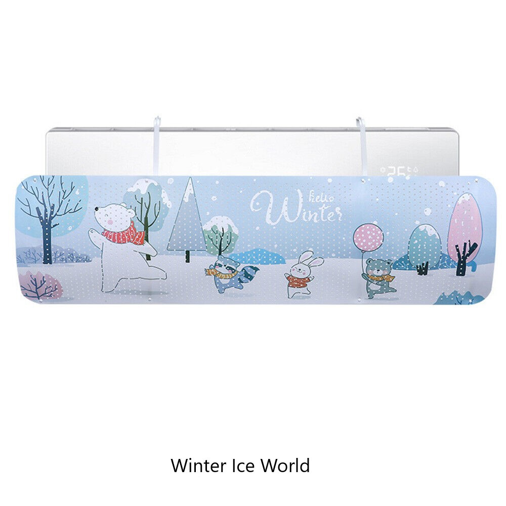 WECOOL Cover Angin AC penahan angin Cute Design Winter Ice World talang ac - WL90