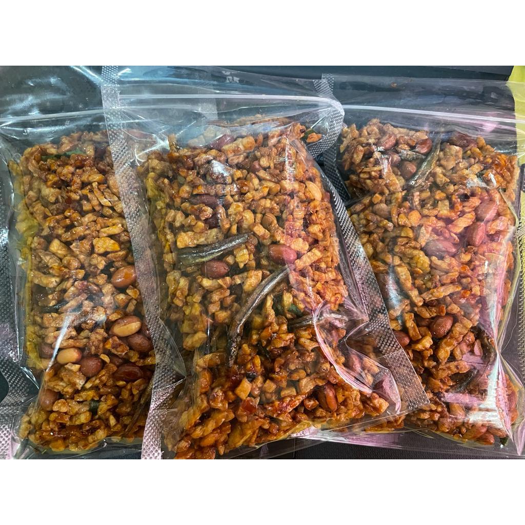 Kering tempe,kacang dan teri/orek tempe kriuk 250gr cod