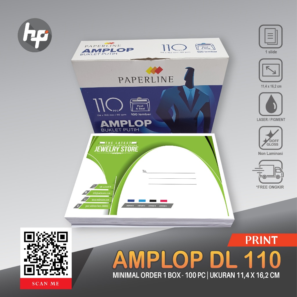 

PRINT CETAK AMPLOP DL 110 | 11.4 x 16.2 cm