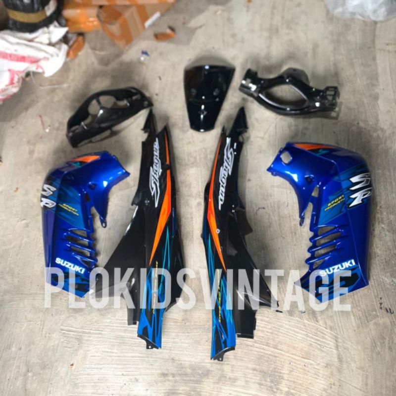 COVER BODY HALUS SHOGUN 125 SP SHOGUN SP 2005 BIRU HITAM