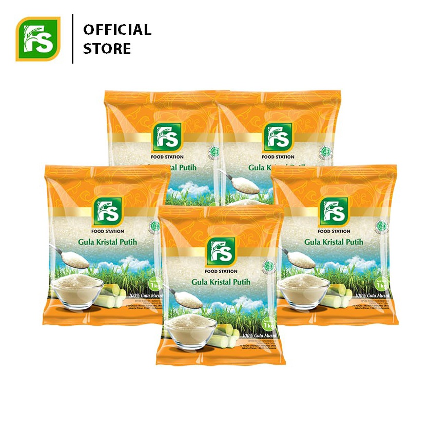 

STAR BRANDS Food Station FS Gula Pasir Premium 5 Pcs 1 Kg serbuuu
