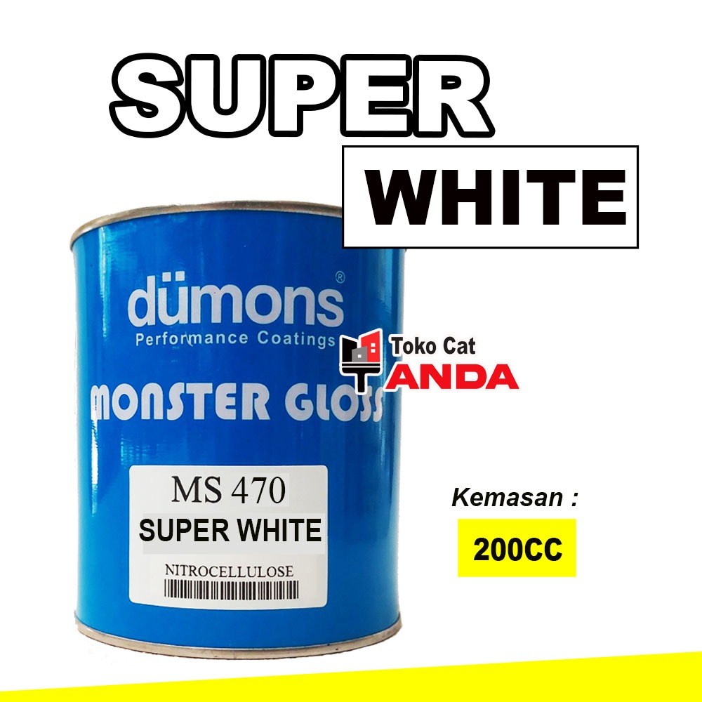 Cat Dumons Super White MS470 200cc - Cat NC Putih Dumons - Cat Mobil Putih - Cat duco motor putih