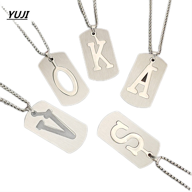 Fast Delivery Kalung Titanium Huruf Pria Wanita Anti Karat Import Kalung Nama Inisial Huruf Abjad