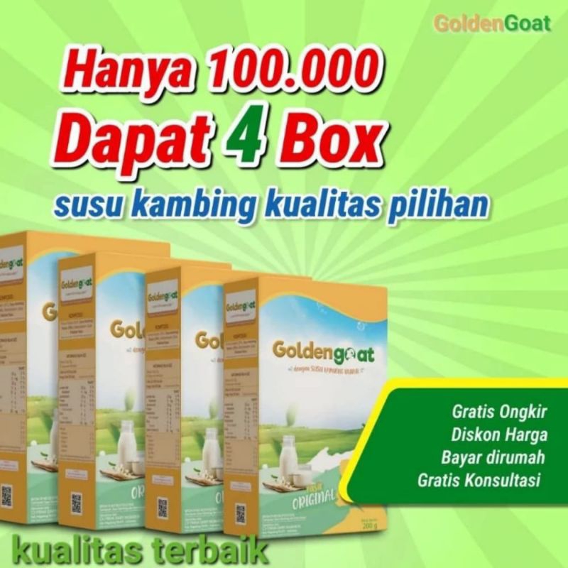 

PAKET 4 BOX SUSU GOLDENgoat ETAWA SUSU KAMBING