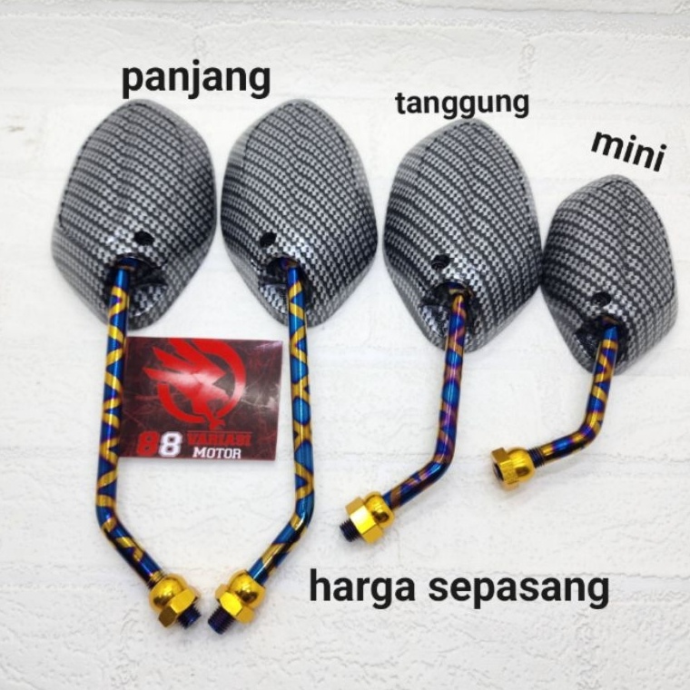 cJ Spion Honda Beat Karbon Gagang Blue X Tanggung  Spion Karbon Variasi Honda Beat Vario Scoopy Supr