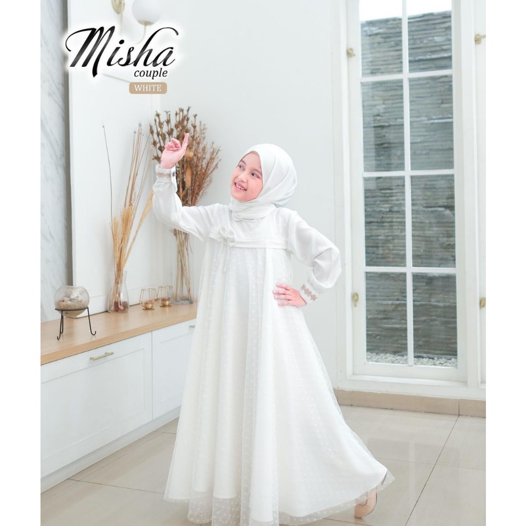 MISHA / GAMIS ANAK / BAJU PESTA / FREE HIJAB