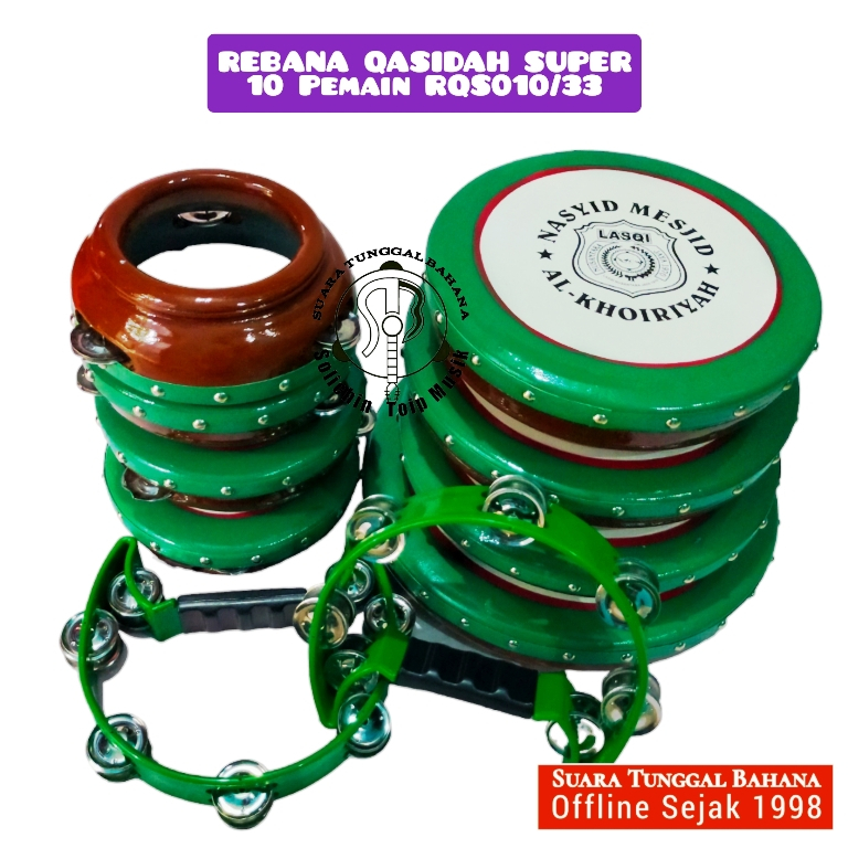 (RQS010/33) 1 Set Qosidah Rebana Super Bonus Tas dan Garansi | Solichin Toip