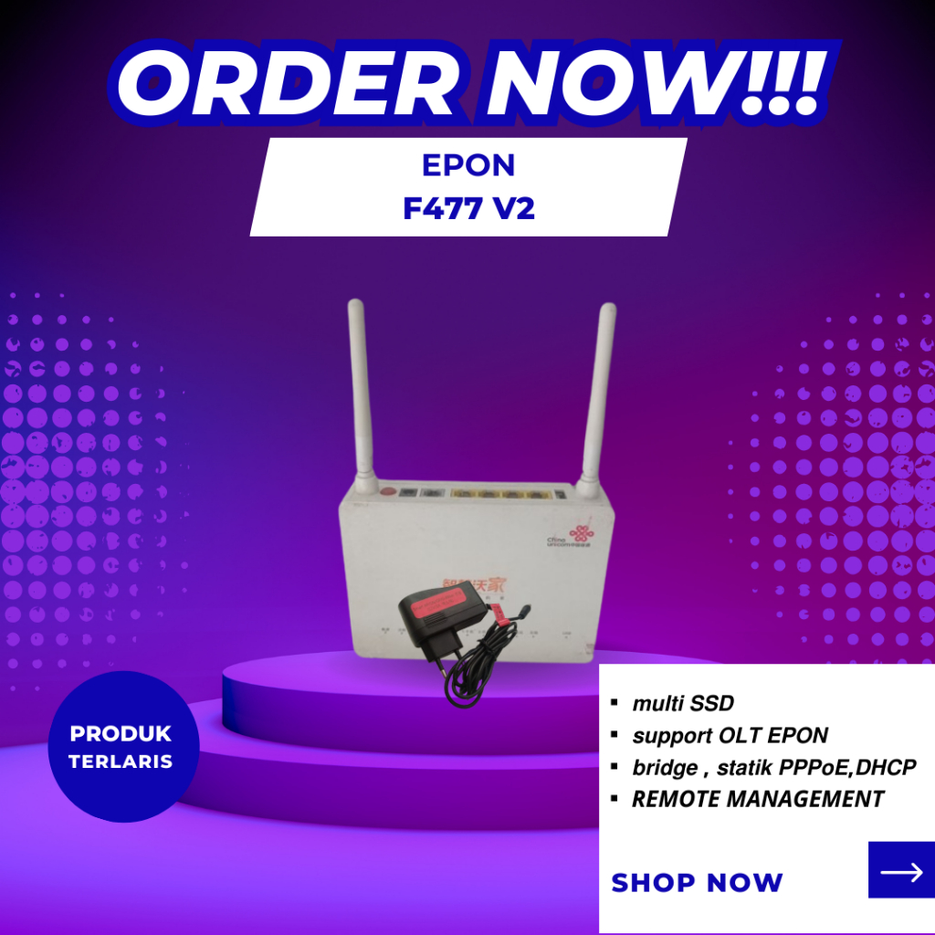 MODEM EPON F477 V2 ZTE + Adaptor