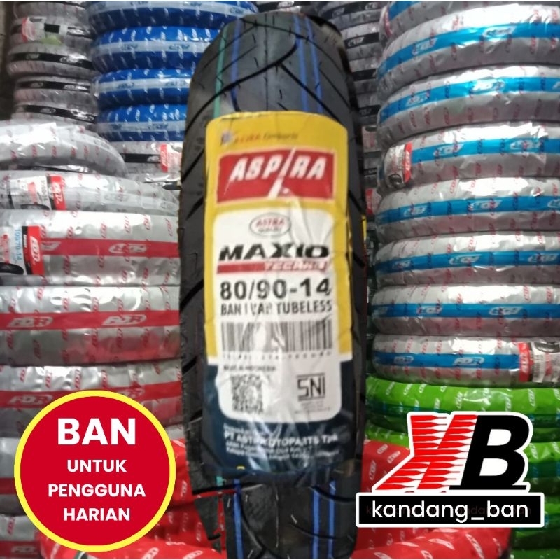 BAN TUBLES MATIC ASPIRA MAXIO TECHNO 80/90-14 BAN BARU, FREE PENTIL