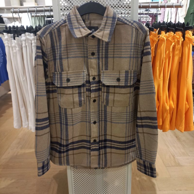 kemeja/jaket twill pria h&m Original store