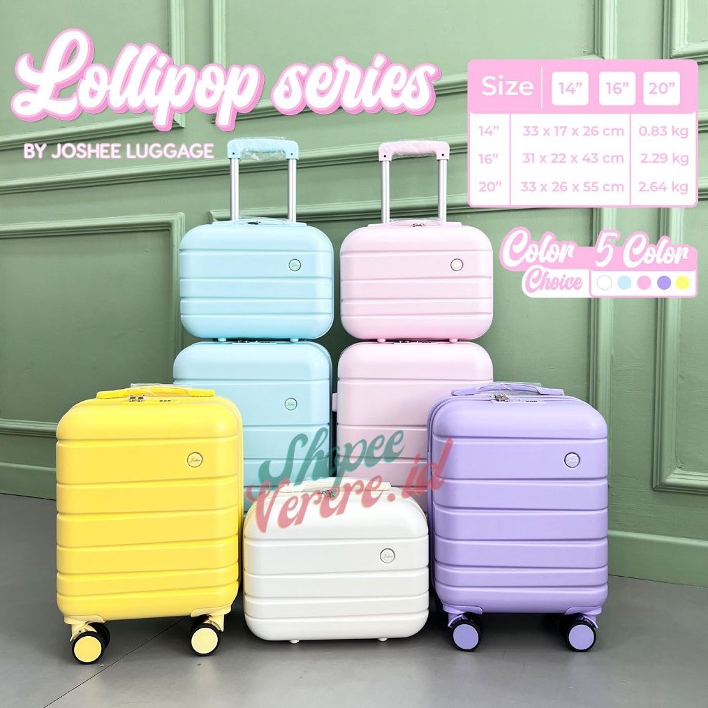 Ready Stok Joshee Koper Original LOLLIPOP Series Koper Cabin 16 Inch 2 Inch Koper Travel Koper Anak 