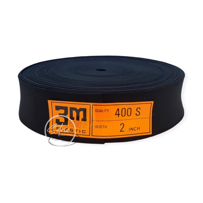 Elastis 3M / Bahan Elastic 3M / Karet Elastis 3M 2 inch 5cm Hitam