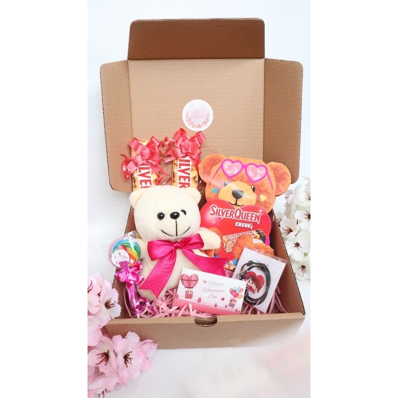 

gift box chunky bear silverqueen viral‼kado anniversary/kado ulang tahun/kado valentine