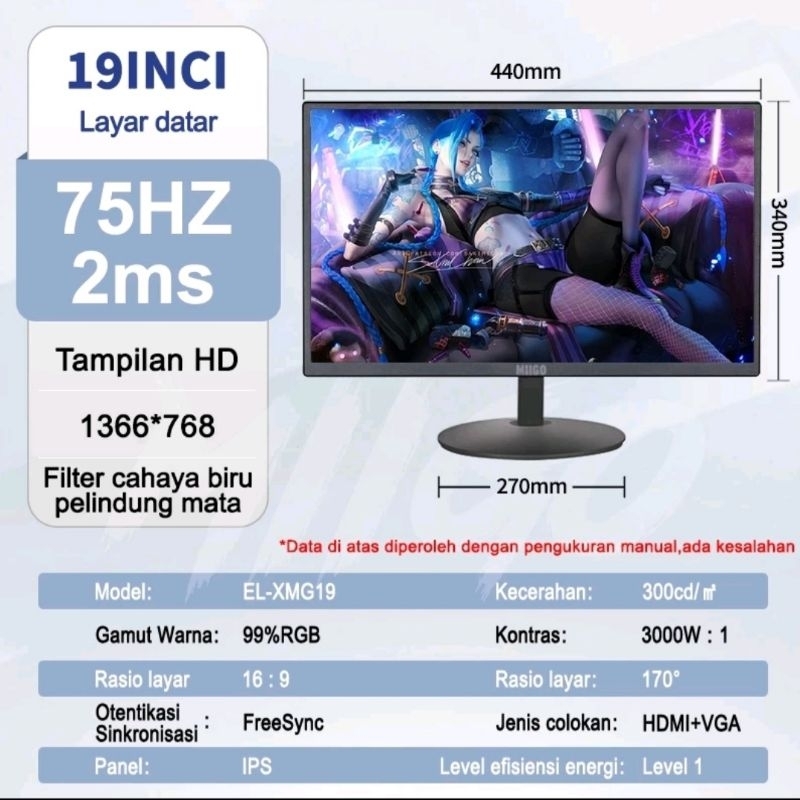 Monitor Miigo 19" 75Hz