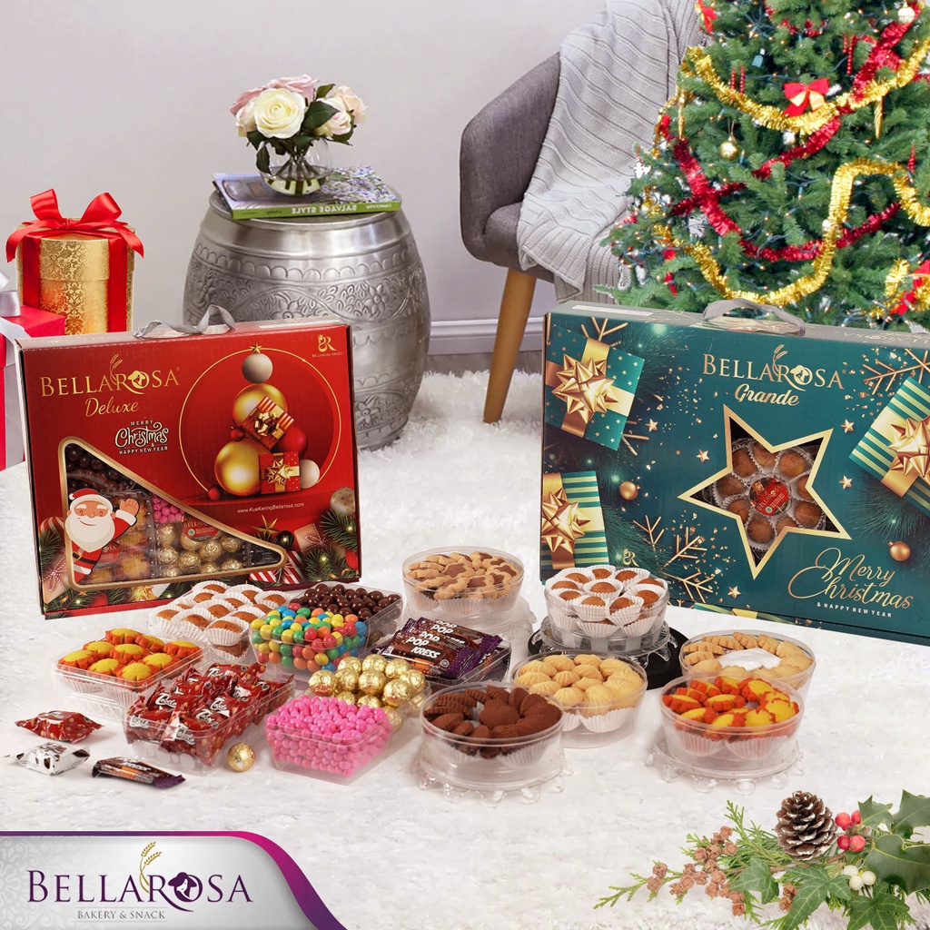 

Grosiran Murah Paket Hampers Natal kue kering cokelat premium Bellarosa Deluxe Grande Jolly Christmas Coklat murah