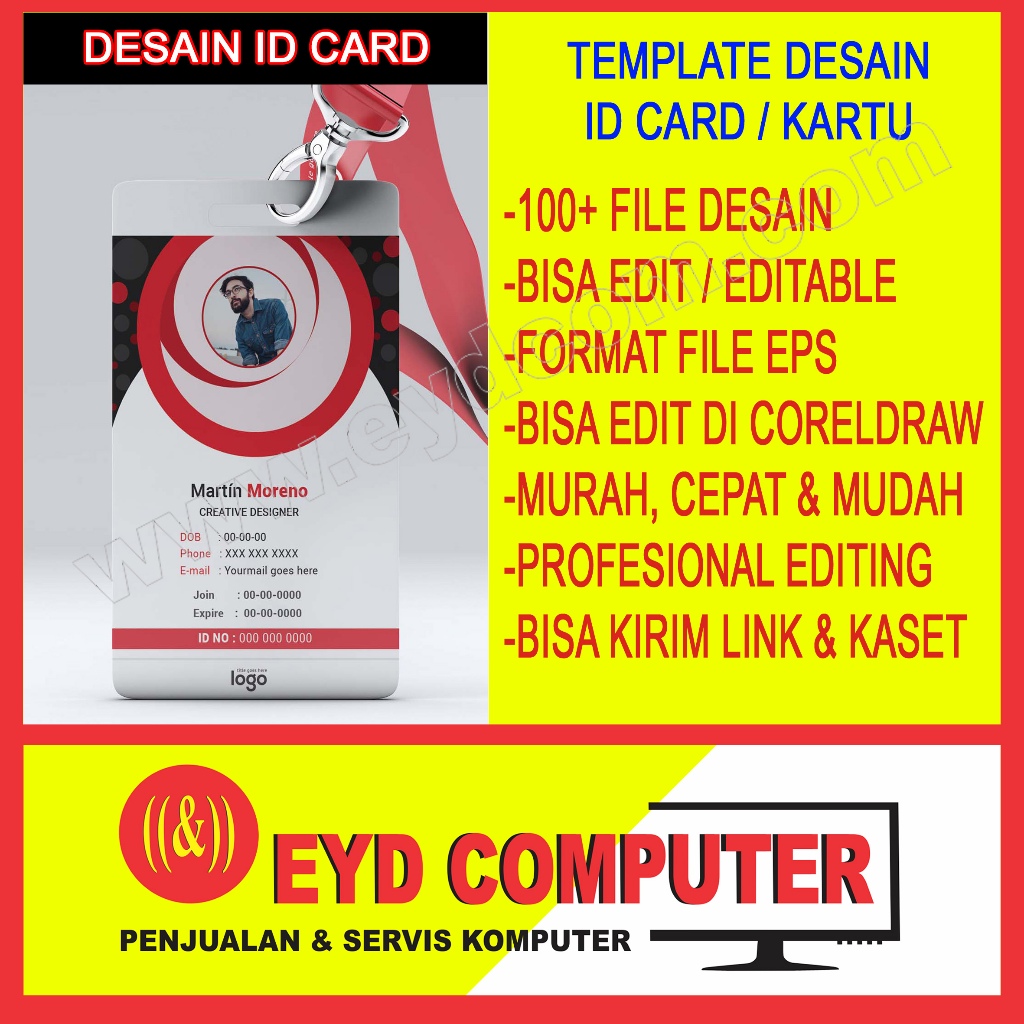 DESAIN ID CARD EDITING KOLEKSI TEMPLATE DESIGN GRAFIS USAHA PERCEAKAN EDIT FILE FORMAT CDR