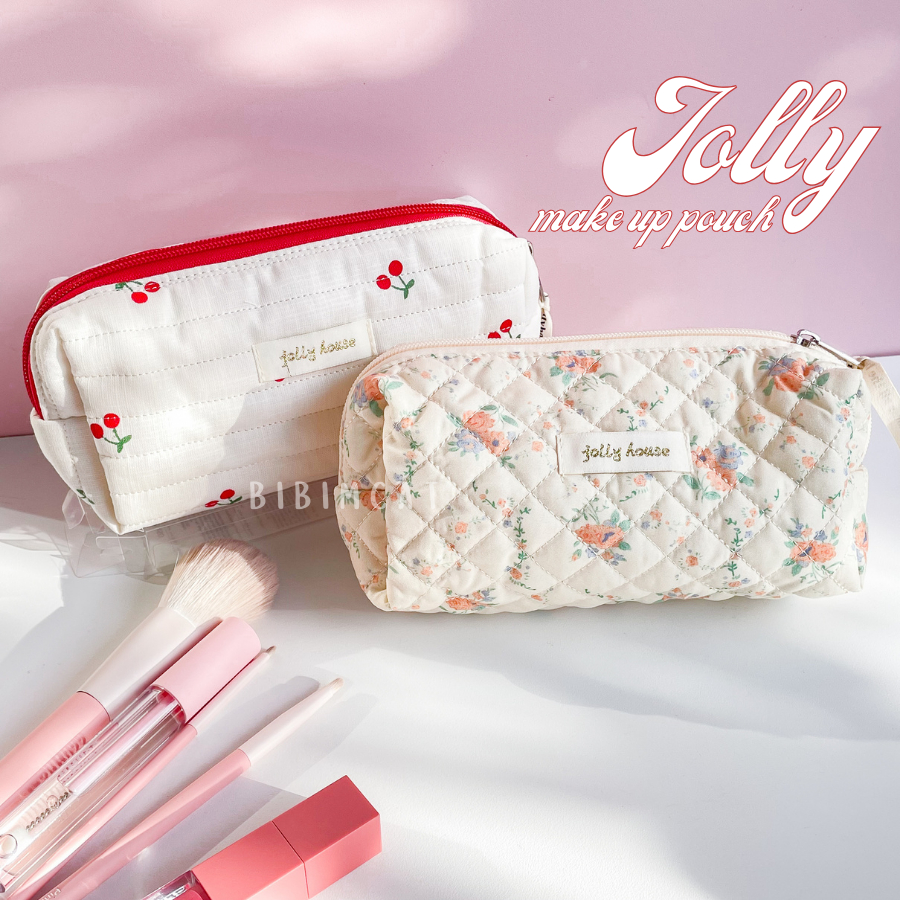 Jolly Make Up Pouch Multi Fungsi - Travel Skincare Organizer Bag Tempat Pensil Serbaguna Wanita