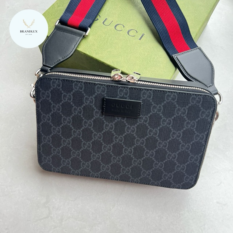 Gucci GG supreme mini square crossbody bag in black