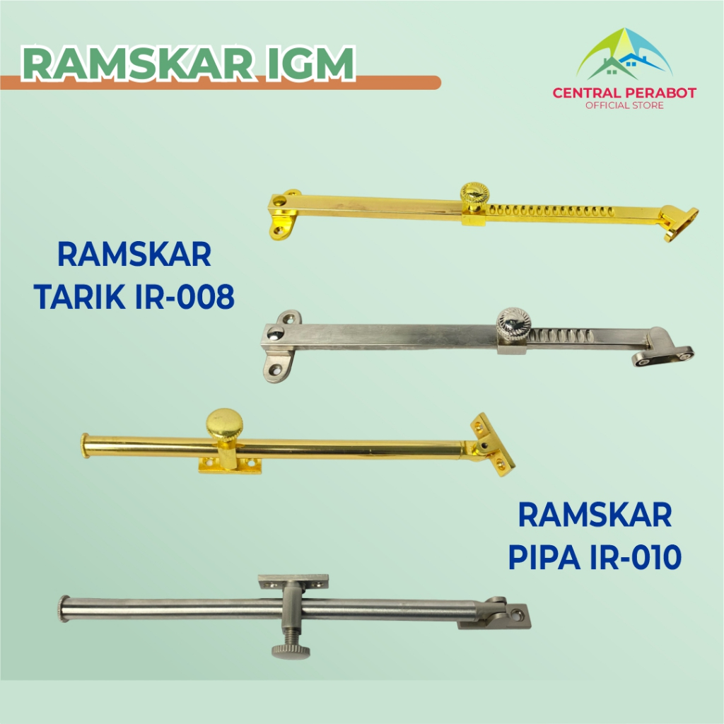 RAMSKAR PENAHAN JENDELA TARIK & PIPA TEBAL IGM IR-008, IR-010