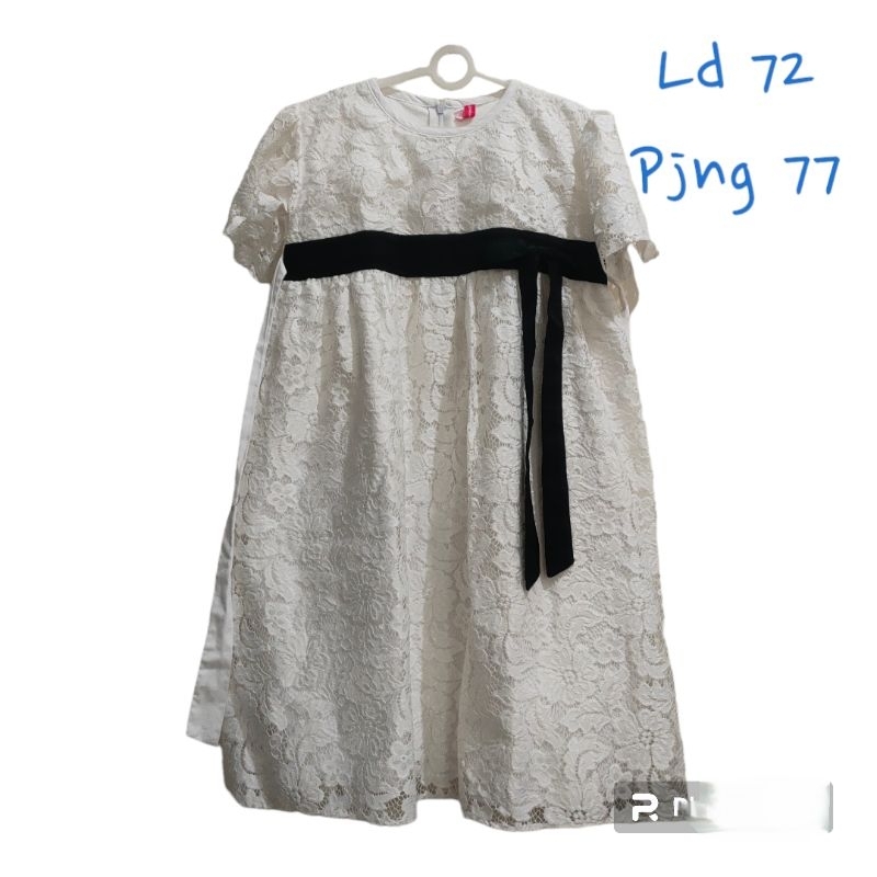 dress putih anak preloved brokat