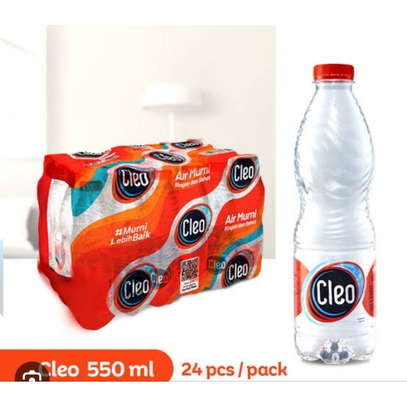 Cleoi Air Mineral botol 550 ml 1 pack isi 24 botol