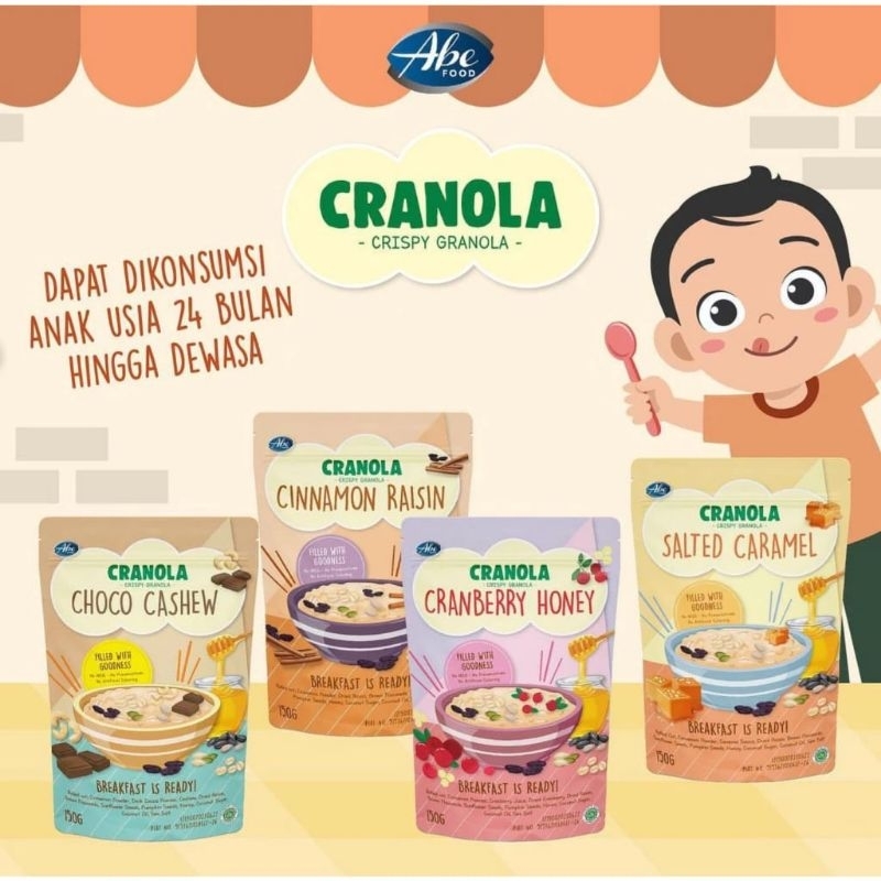 

Abe food CRANOLA CRISPY GRANOLA CEREAL BERGIZI