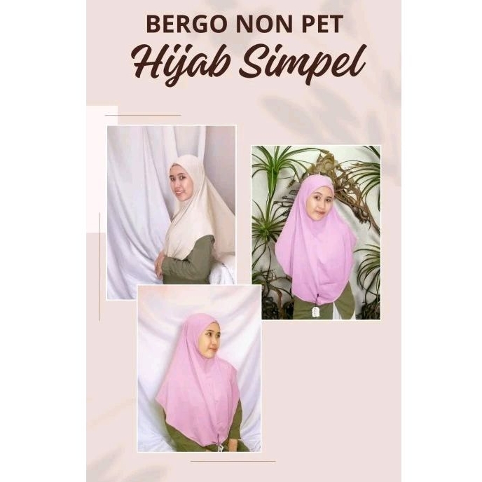 Hijab instan Bergo Jersey L/ Jumbo non pet Hijab bergo