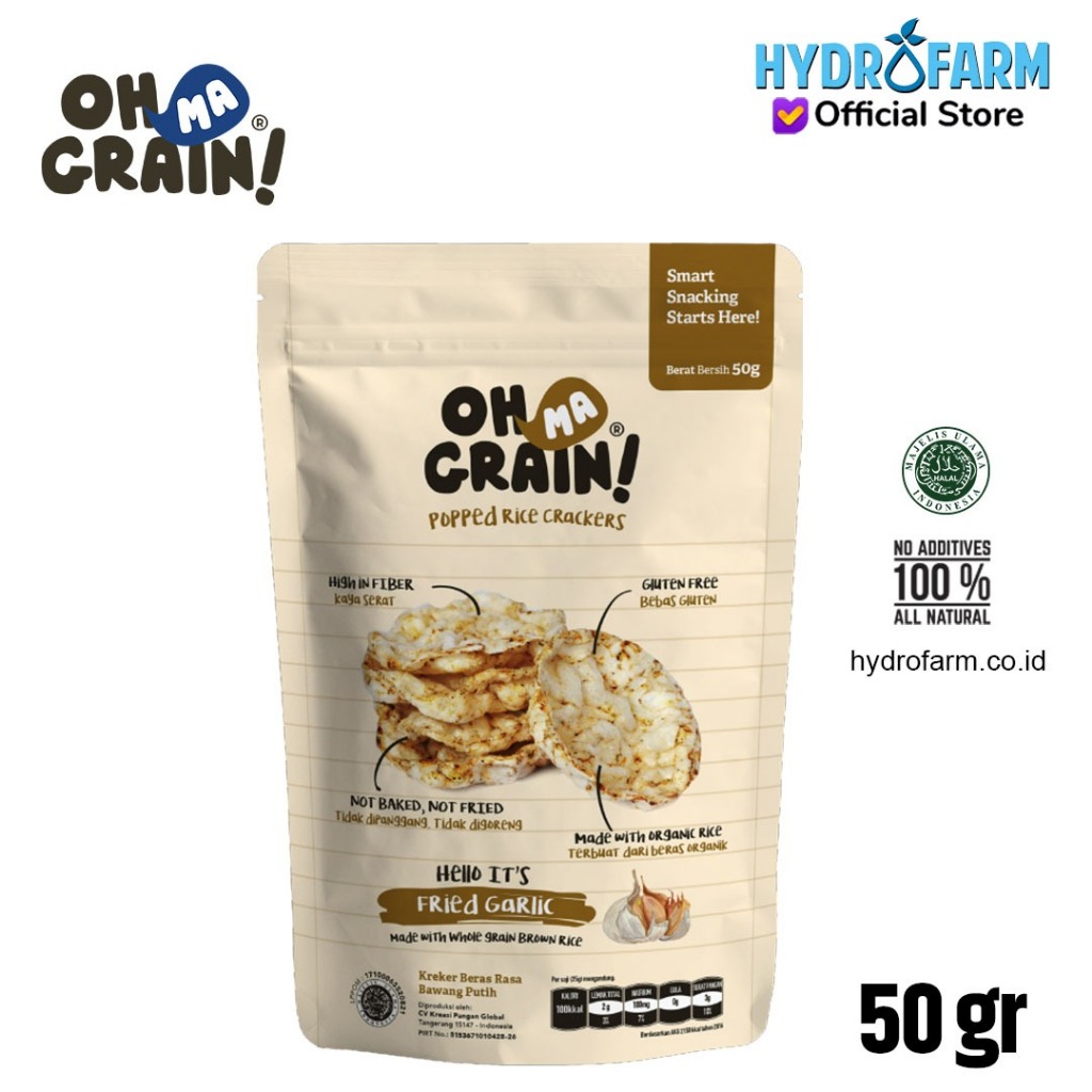

Oh Ma Grain! - Popped Rice Crackers / Keripik Beras (Fried Garlic)