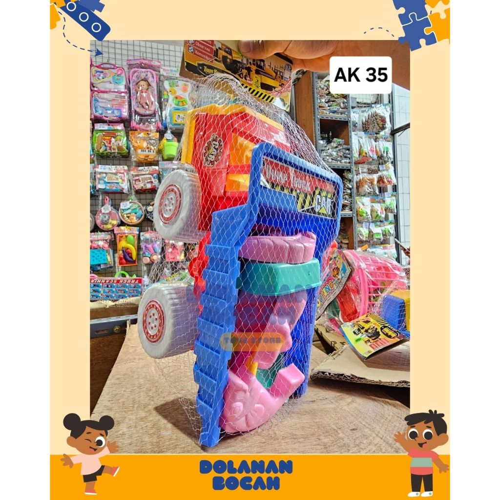 MAINAN TRUK PANTAI UKURAN BESAR (AK 35) LENGKAP DENGAN ALAT BERMAIN PASIR