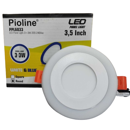 DOWNLIGHT LED 3WARNA BULAT WHITE+BLUE 3WATT 3,5" PIOLINE