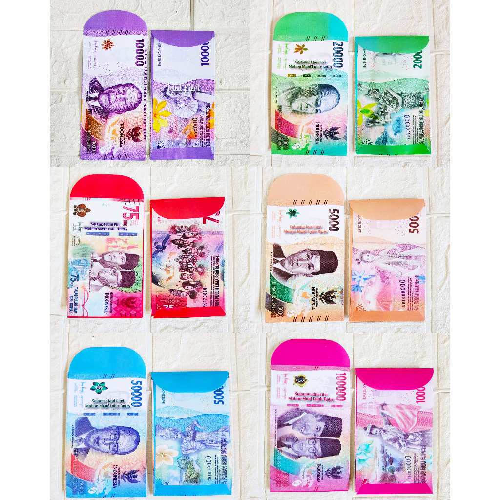 

AMPLOP / ANGPAU LEBARAN UANG MAINAN UKURAN MEDIUM ISI 1 PAK 50 LEMBAR