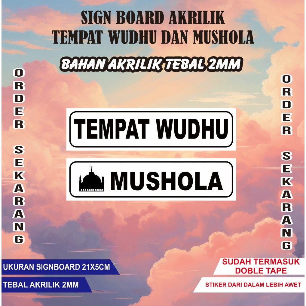 Akrilik sign tempat wudhu - akrilik sign mushola