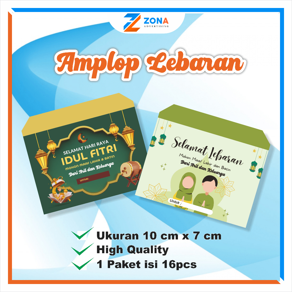 

(Isi 10 pcs) Amplop Lebaran Custom Nama / Amplop Idul Fitri