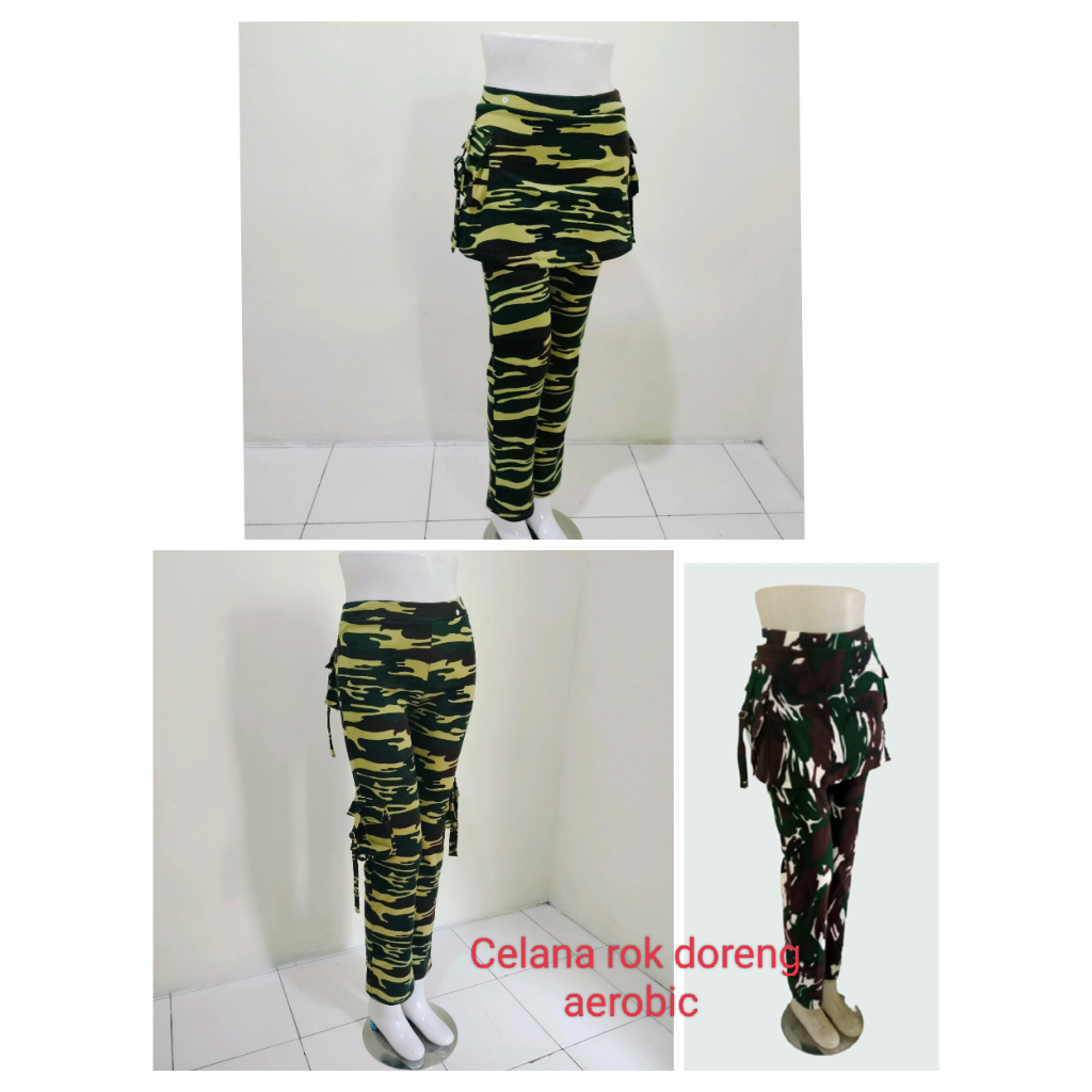 Celana Senam Rok Army / Celana Rok Olahraga Loreng