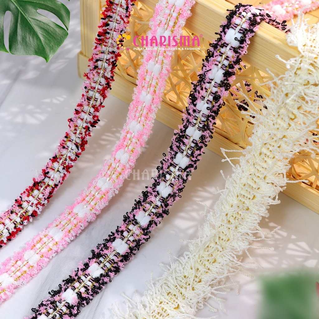Charisma Renda Rumbai Motif 2 - Renda Bordir / Lebar 2cm / Harga PerRoll