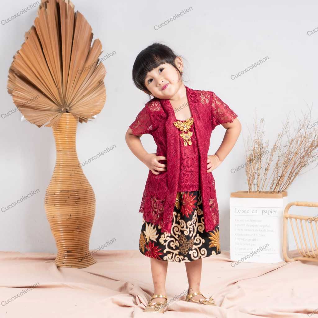 Baju Kebaya Bayi dan Anak Batik Brukat 3-5 Tahun FREE BANDO Pakaian Adat Seragam Kebaya Kartini Anak