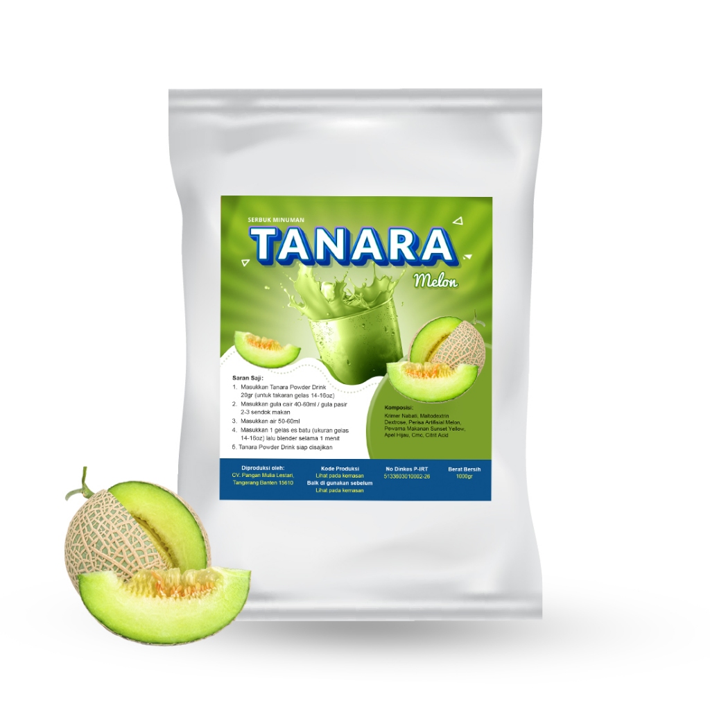 

Bubuk Melon Mix Gula 1kg - Serbuk Minuman Premium - Tanara Powder