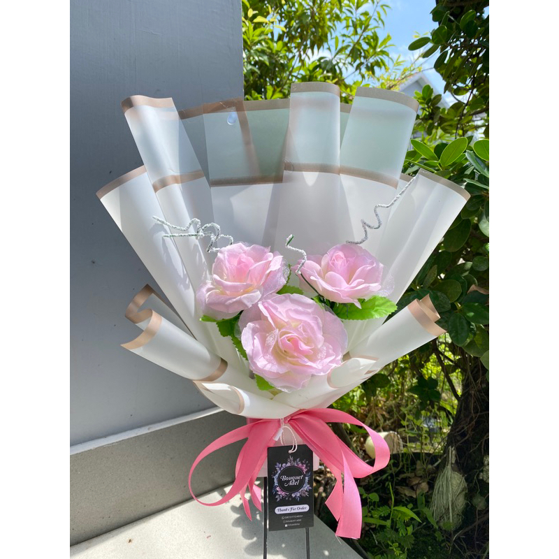 buket bunga artificial bouquet bucket bunga wisuda perpisahan ulang tahun anniversarry kelulusan ter